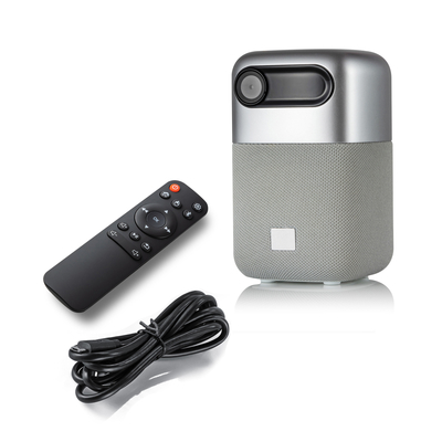 100 Lumens पोर्टेबल DLP प्रोजेक्टर क्वाड कोर 1.4G बिल्ड इन 10000mAh बैटरी